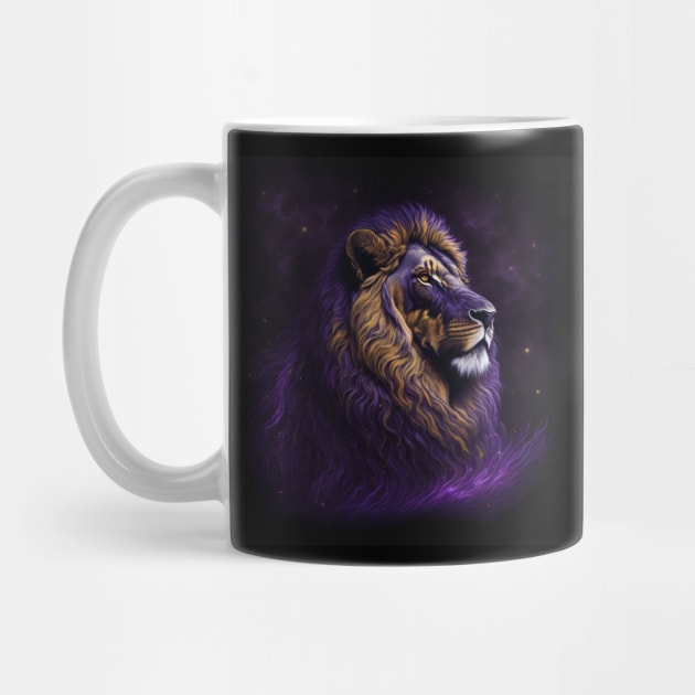 Galaxy Lion Illustration Art | Galaxy art, cartoon, neon by The Print Palace